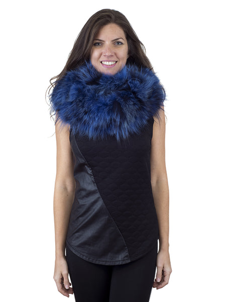 Blue Infinity Fox Scarf with Black Highlights