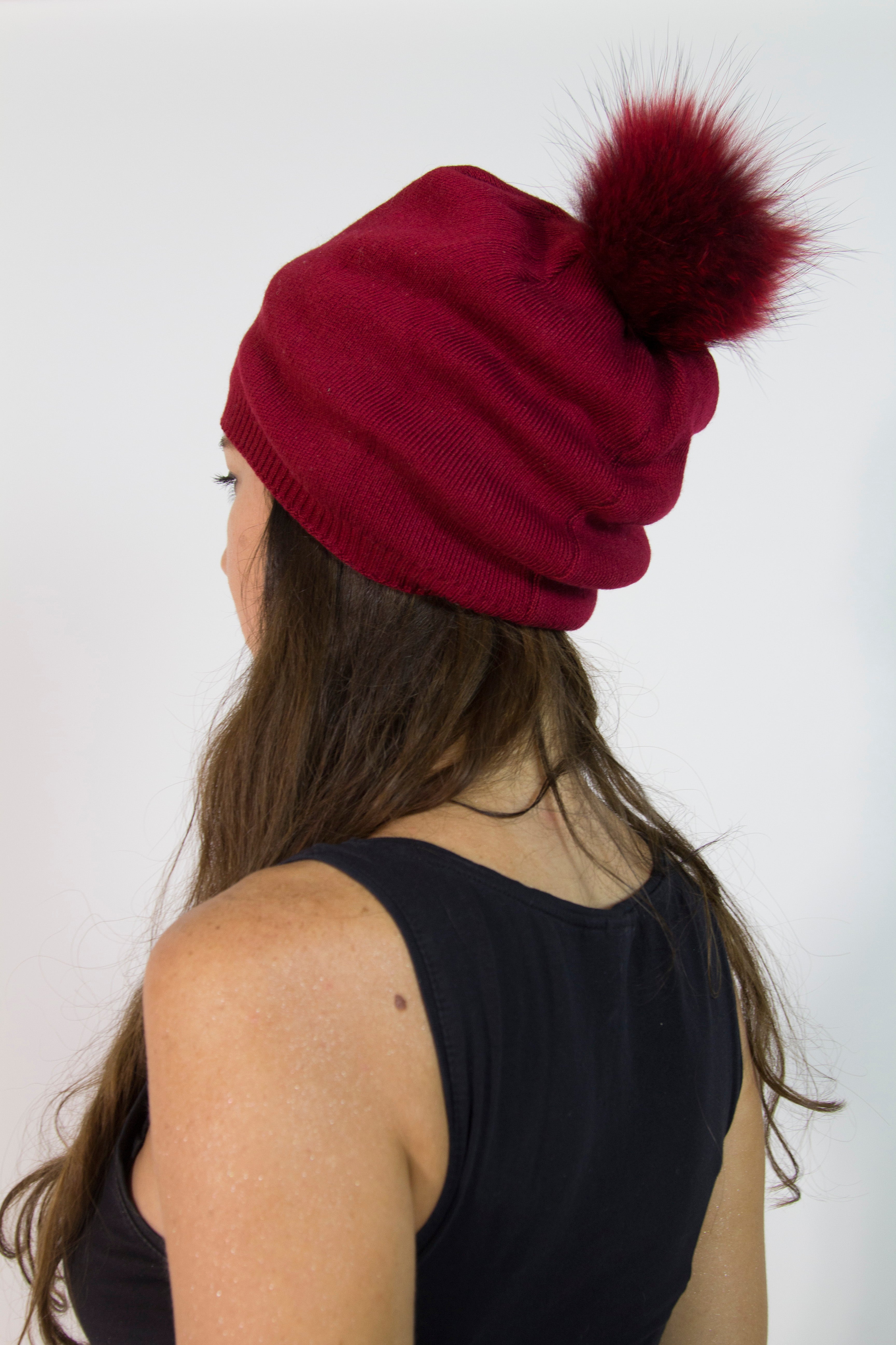 Beane with Fox Fur Pom Pom