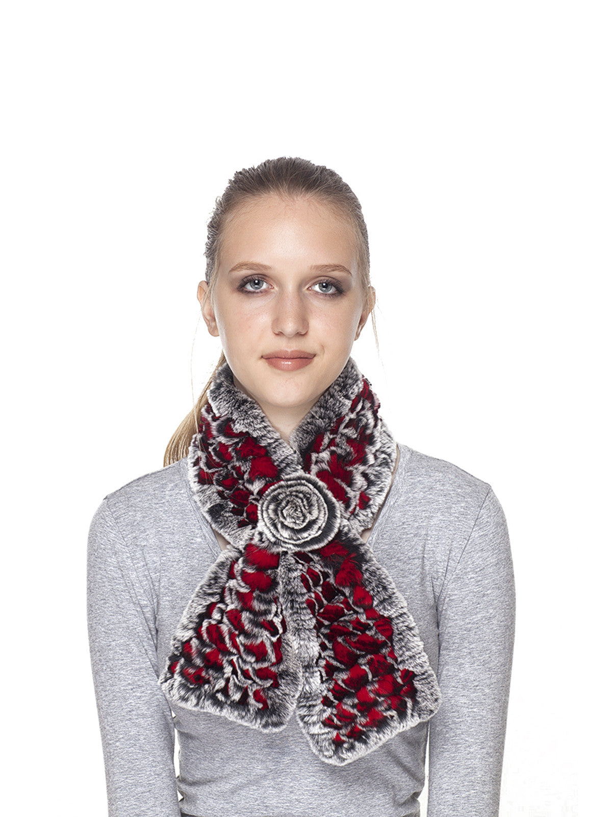 Black-Red Rex rabbit Scarf