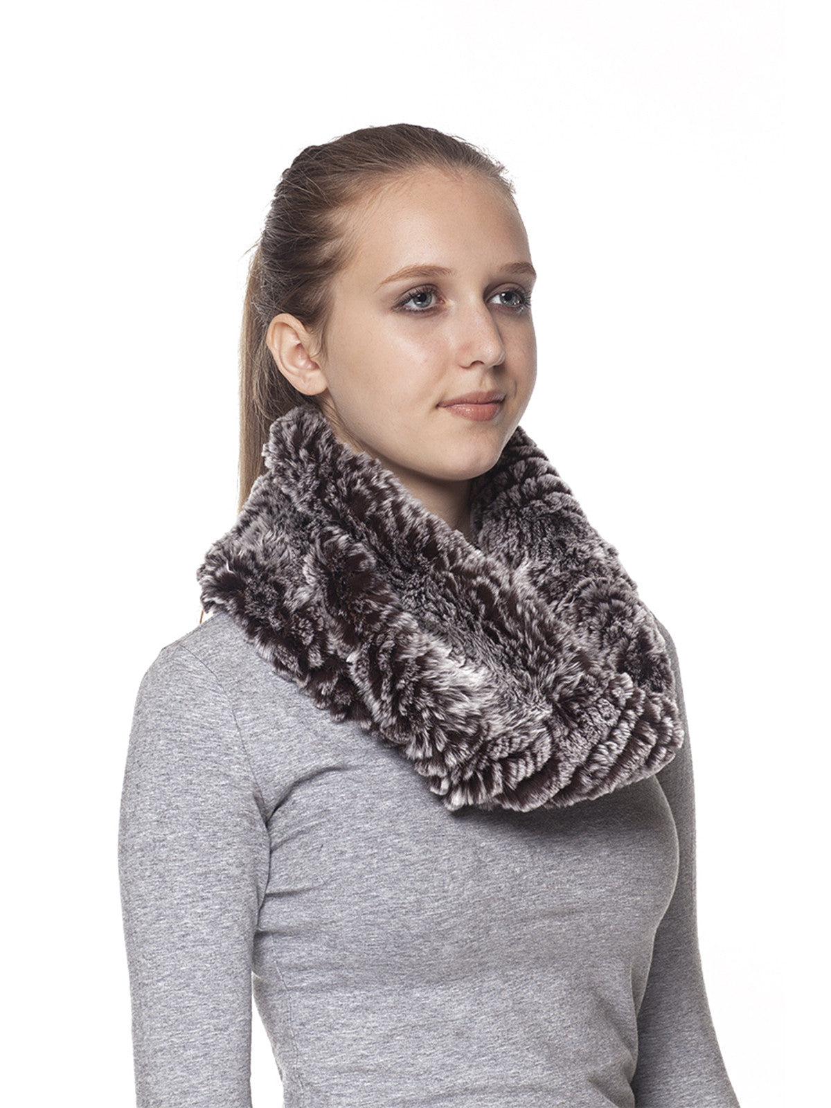 Rex rabbit infinity scarf with ruffle