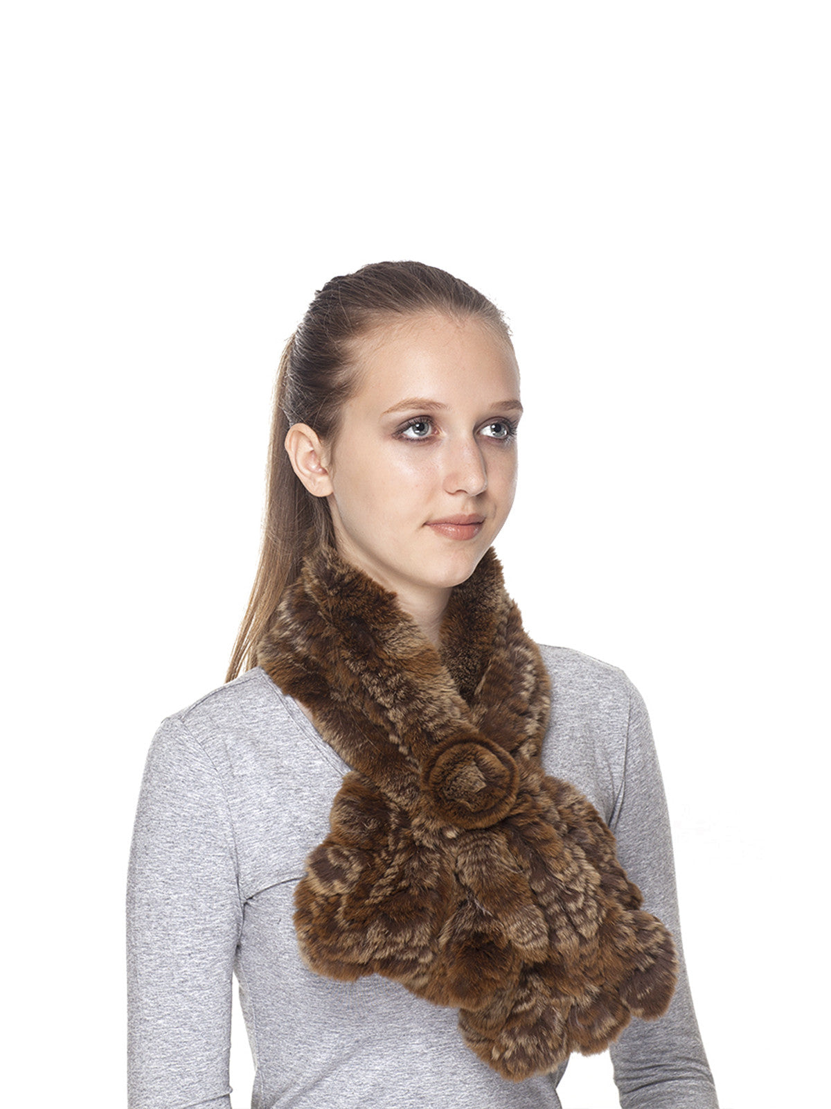 Golden-Brown Rex rabbit Scarf