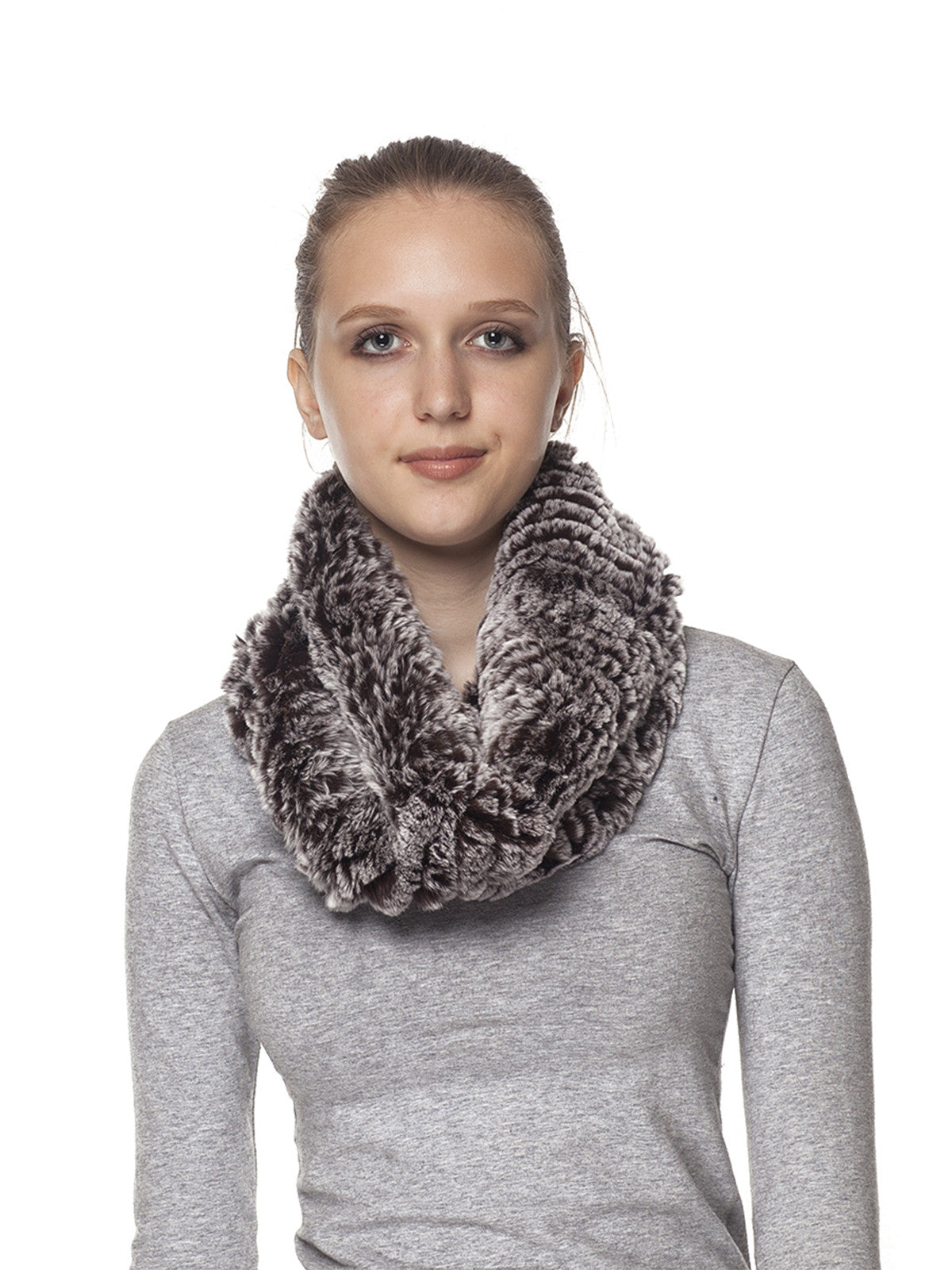 Rex rabbit infinity scarf with ruffle