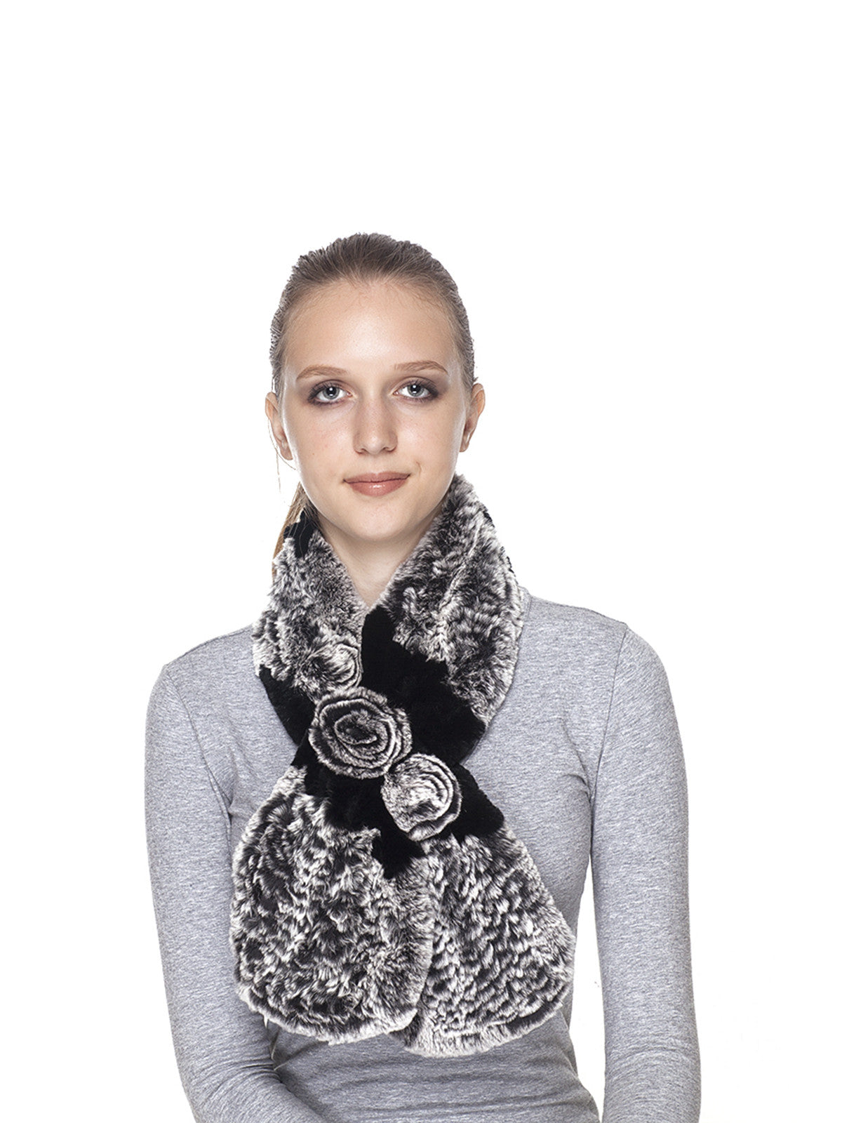 Black Frost - Black Rex Rabbit Scarf
