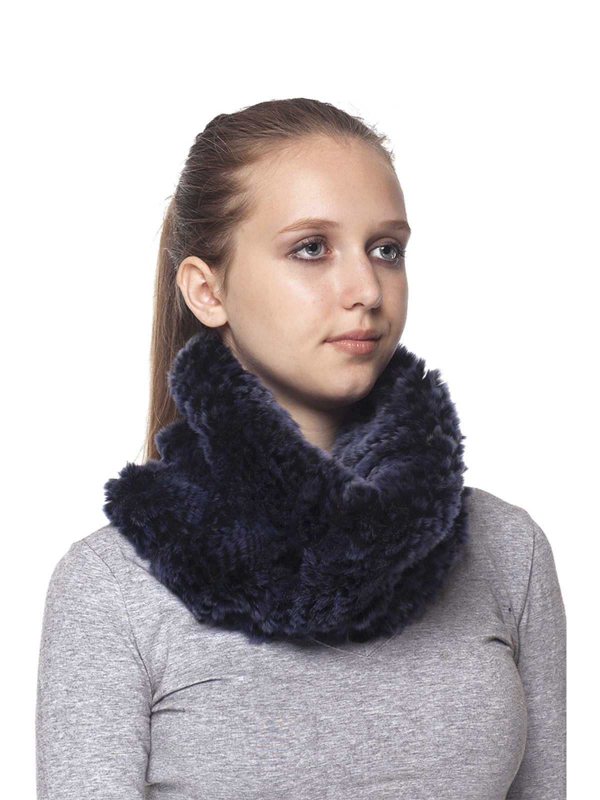 Blue Elastic  Rex Rabbit Neck Warmer