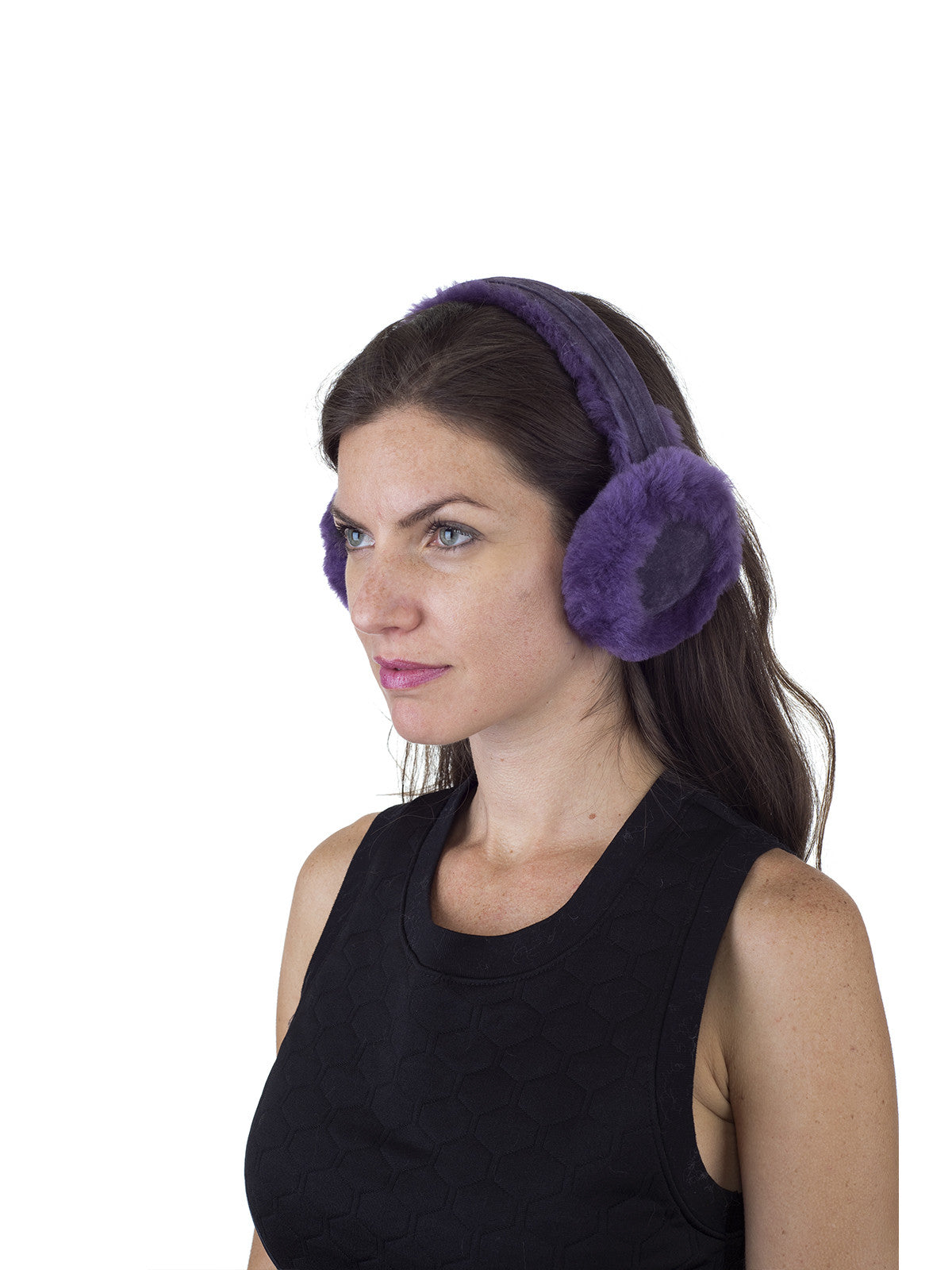 Merino Shearling Sheepskin Purple Earmuff