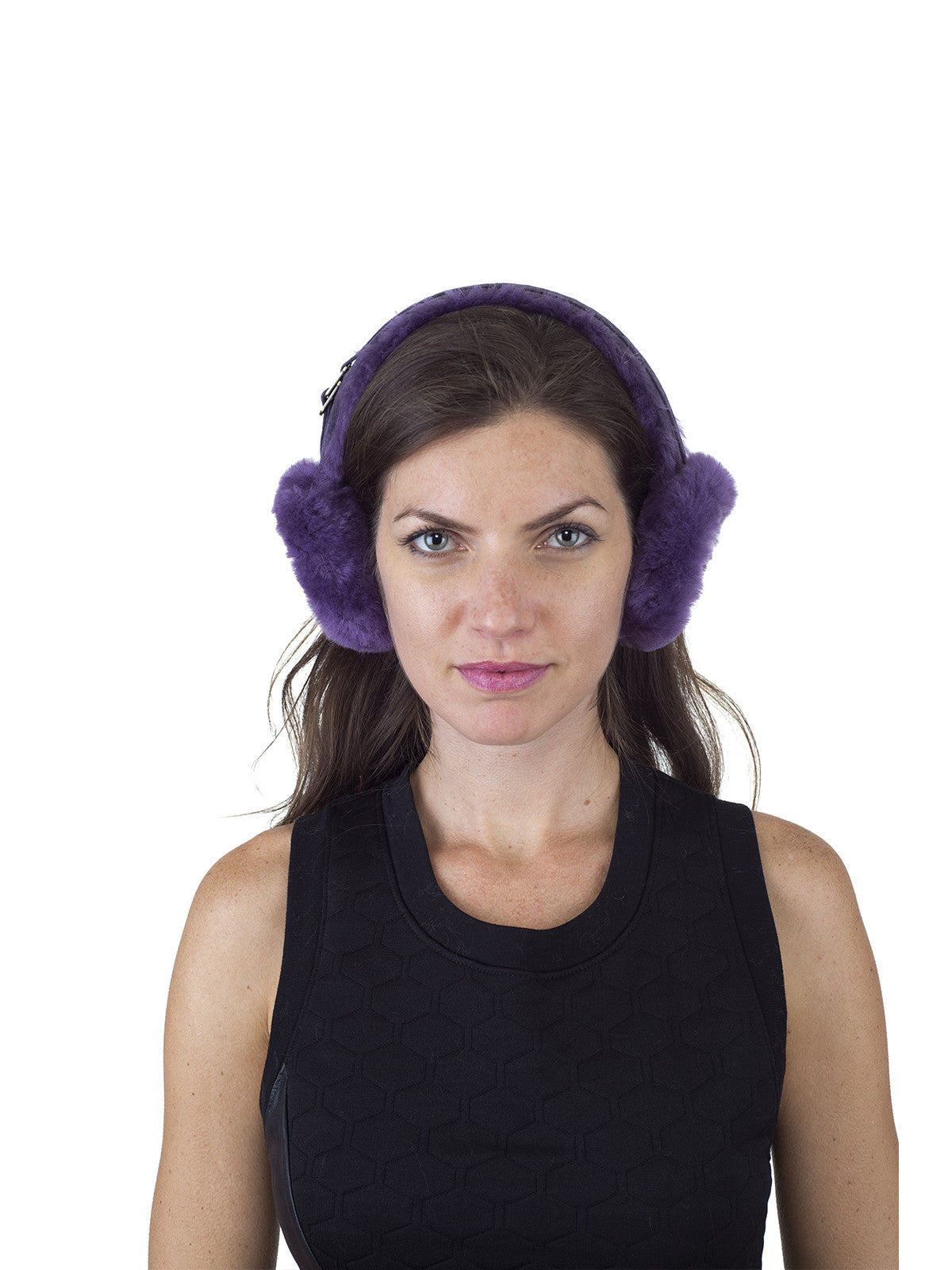 Merino Shearling Sheepskin Purple Earmuff