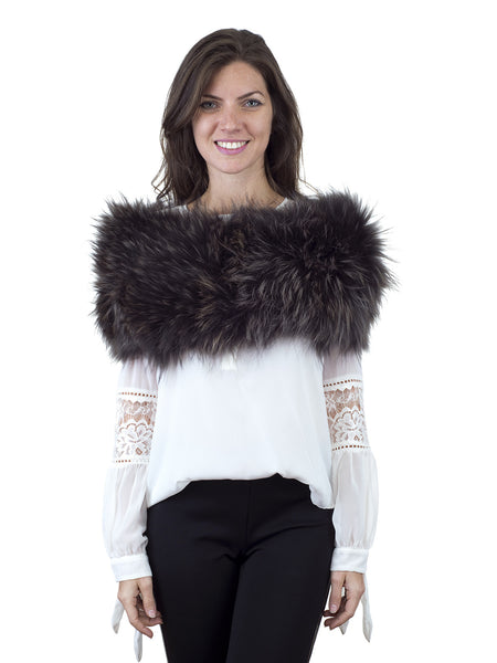 Brown Elastic Finn Raccoon Cowl
